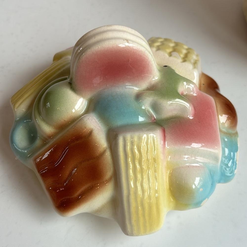 Vintage Cardinal Pottery USA cookie jar sack of cookies sack of treats lid - Picture 11 of 15